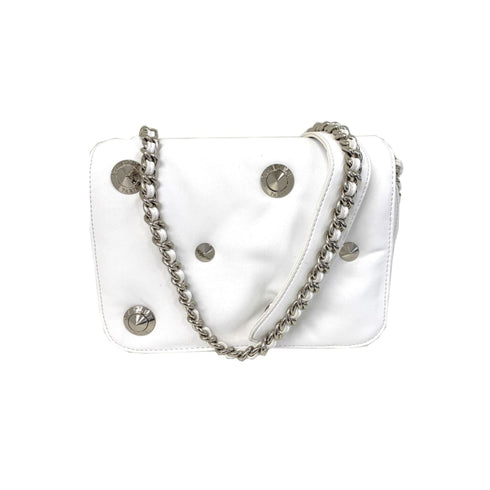 Pochette Donna in ecopelle con borchie Bianco Gaelle- Francavilla Moda